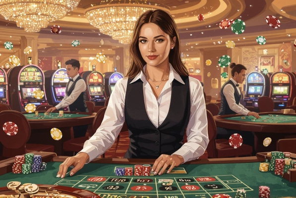 Live Casino Dealer am Roulette-Tisch